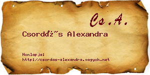Csordás Alexandra névjegykártya