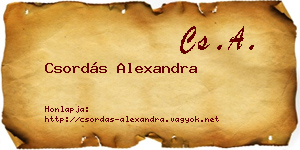 Csordás Alexandra névjegykártya