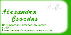 alexandra csordas business card